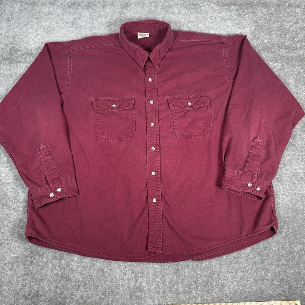 Five Brother Shirt Men's 3XL Red Chamois Flannel Long‎ Sleeve Thick Outdoor